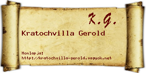 Kratochvilla Gerold névjegykártya